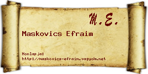 Maskovics Efraim névjegykártya